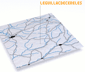 3d view of Léguillac-de-Cereles