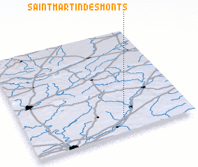 3d view of Saint-Martin-des-Monts