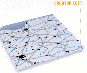 3d view of Great Bricett