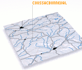 3d view of Coussac-Bonneval