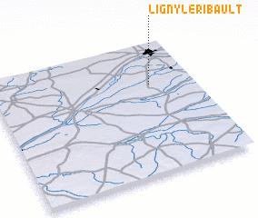 3d view of Ligny-le-Ribault