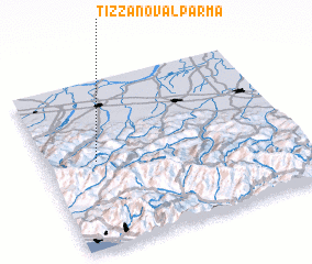 3d view of Tizzano Val Parma