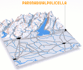 3d view of Parona di Valpolicella