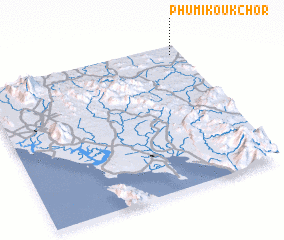 3d view of Phumĭ Koŭk Chôr