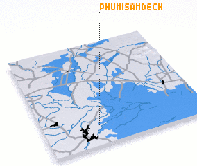 3d view of Phumĭ Sâmdéch