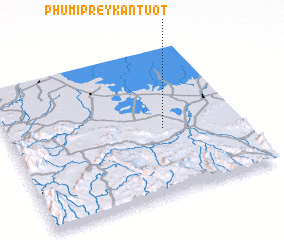 3d view of Phumĭ Prey Kântuŏt