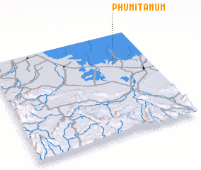 3d view of Phumĭ Ta Mŭm