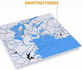 3d view of Phumĭ Trás Treăng