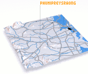 3d view of Phumĭ Prey Sraông