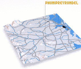 3d view of Phumĭ Prey Rumdél