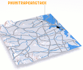 3d view of Phumĭ Trâpeăng Ta Êk