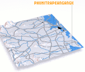 3d view of Phumĭ Trâpeăng Ângk