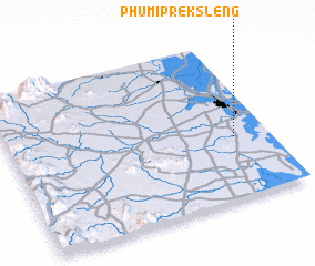 3d view of Phumĭ Prêk Slêng