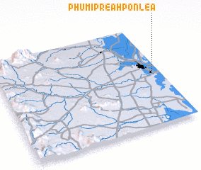 3d view of Phumĭ Preăh Pônléa