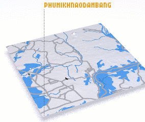 3d view of Phumĭ Khnaô Dâmbâng