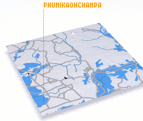 3d view of Phumĭ Kaôh Châmpa