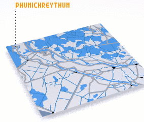 3d view of Phumĭ Chrey Thum