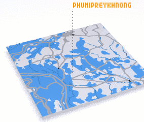 3d view of Phumĭ Prey Khnông