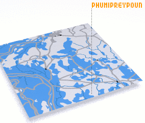 3d view of Phumĭ Prey Poŭn