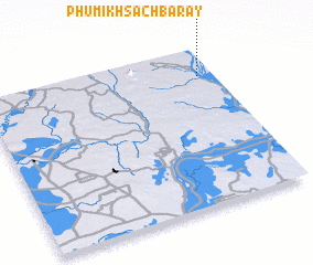 3d view of Phumĭ Khsach Baray