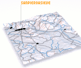 3d view of San Piero a Sieve