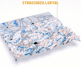 3d view of Strass im Zillertal