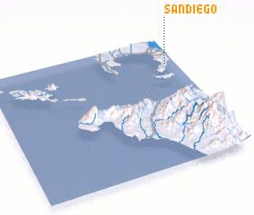 3d view of San Diego