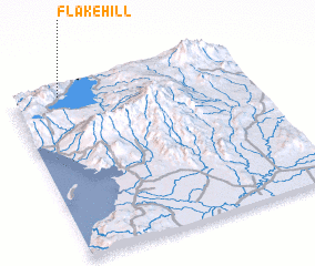 3d view of Flake Hill