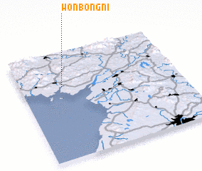 3d view of Wŏnbong-ni