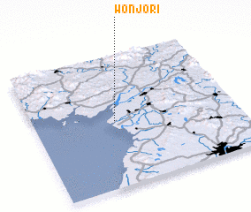 3d view of Wŏnjo-ri