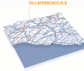 3d view of Villafranca Sicula