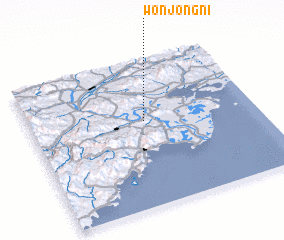 3d view of Wŏnjŏng-ni