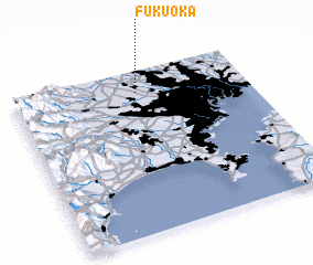 3d view of Fukuoka