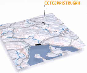 3d view of Četež pri Strugah