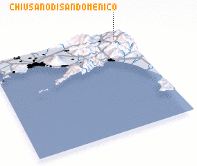 3d view of Chiusano di San Domenico