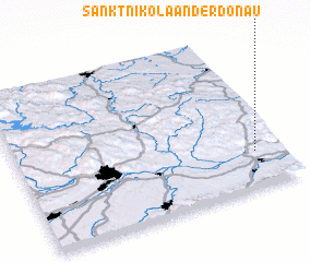 3d view of Sankt Nikola an der Donau