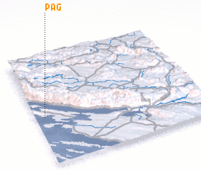 Pag (Croatia) map - nona.net