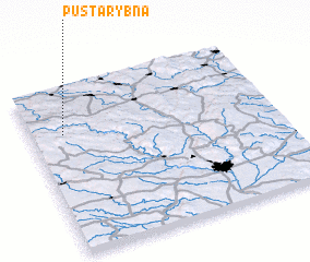 3d view of Pustá Rybná