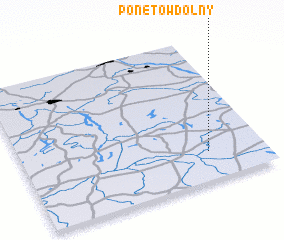 3d view of Ponętów Dolny