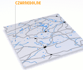 3d view of Czarne Dolne