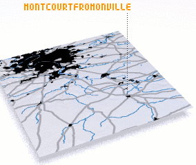 3d view of Montcourt-Fromonville