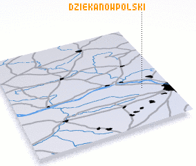 3d view of Dziekanów Polski