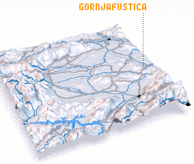 3d view of Gornja Fuštica