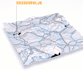 3d view of Kosovo Polje