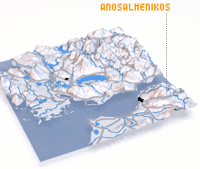 3d view of Áno Salmeníkos