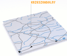 3d view of Krzeszów Dolny