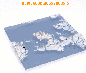 3d view of Ágios Geórgios Sykoúsis