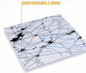 3d view of Gouy-sous-Bellonne