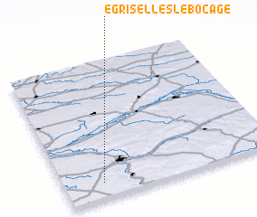 3d view of Égriselles-le-Bocage