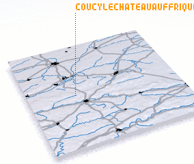 3d view of Coucy-le-Château-Auffrique